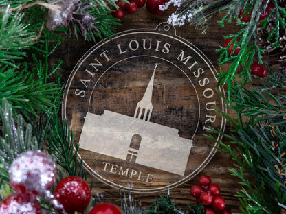 Saint Louis Missouri Temple Christmas Ornament - Latter-Day Saint LDS Missionary Gift - Book of Mormon