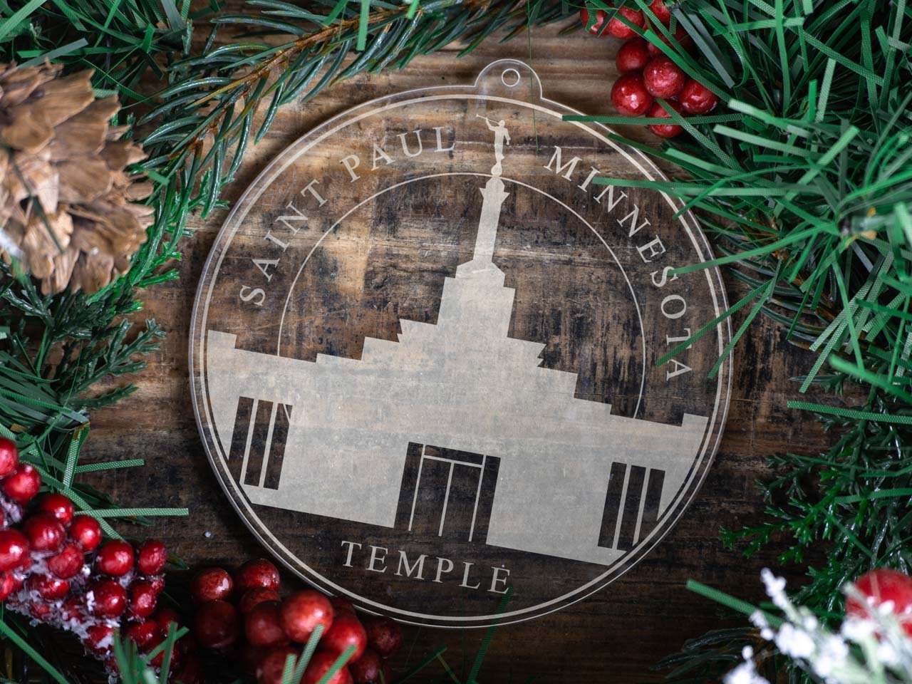 Saint Paul Minnesota Temple Christmas Ornament - Latter-Day Saint LDS Missionary Gift - Book of Mormon