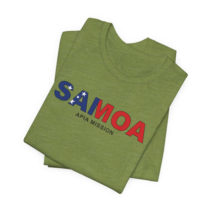 Samoa Apia Mission Flag Title T-shirt - Latter-Day Saint LDS Missionary Gift - Book of Mormon