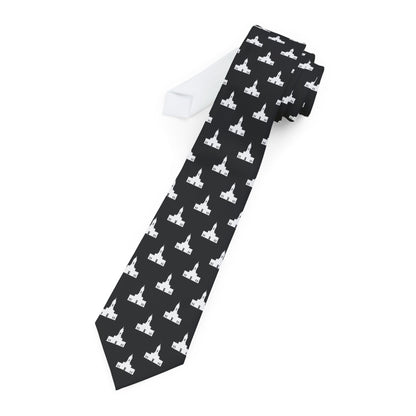 San Juan Puerto Rico Temple Patterned Neck Tie for Elders (Black) - Mission Wishlist - LDS Missionary Gift Store
