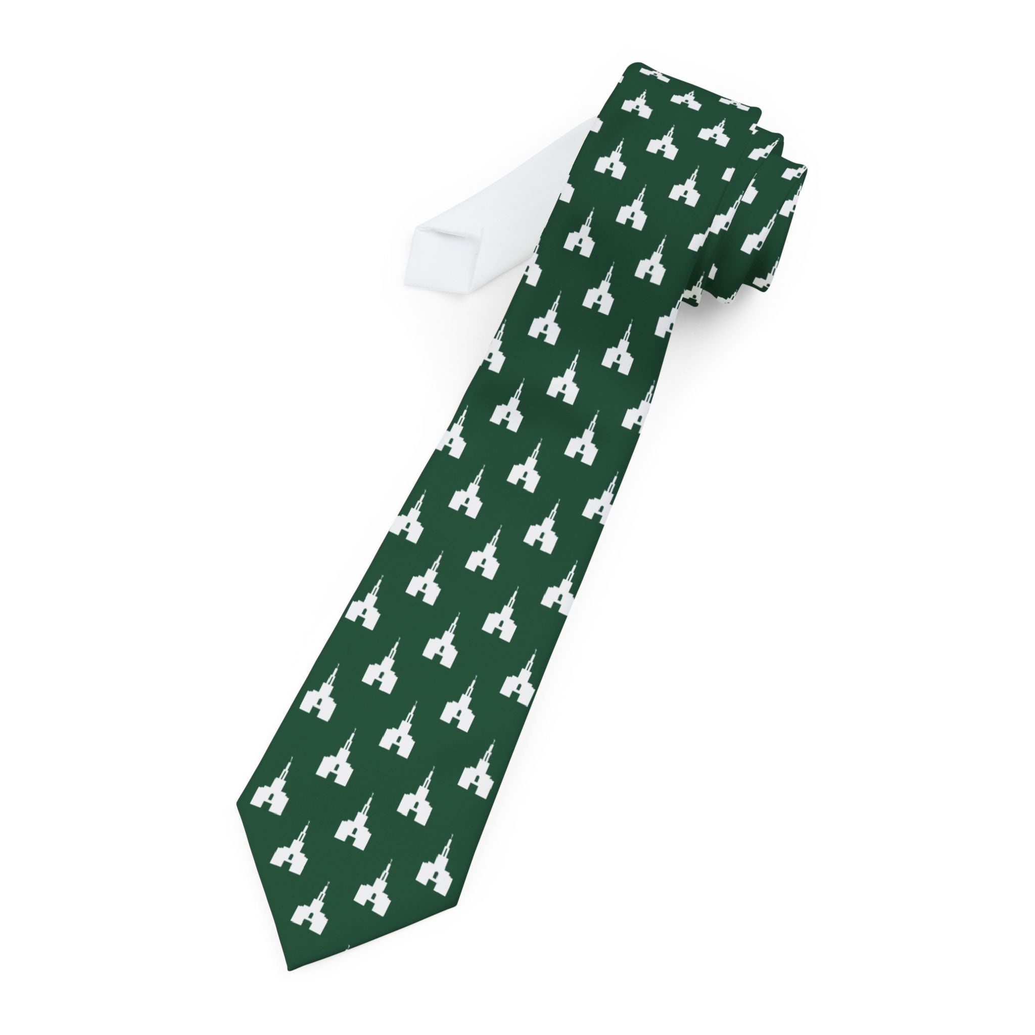 Santo Domingo Dominican Republic Temple Patterned Neck Tie for Elders (Green) - Mission Wishlist - LDS Missionary Gift Store