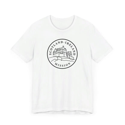 Scotland Ireland Mission Circular Monochrome Logo T-Shirt - Latter-Day Saint LDS Missionary Gift - Book of Mormon