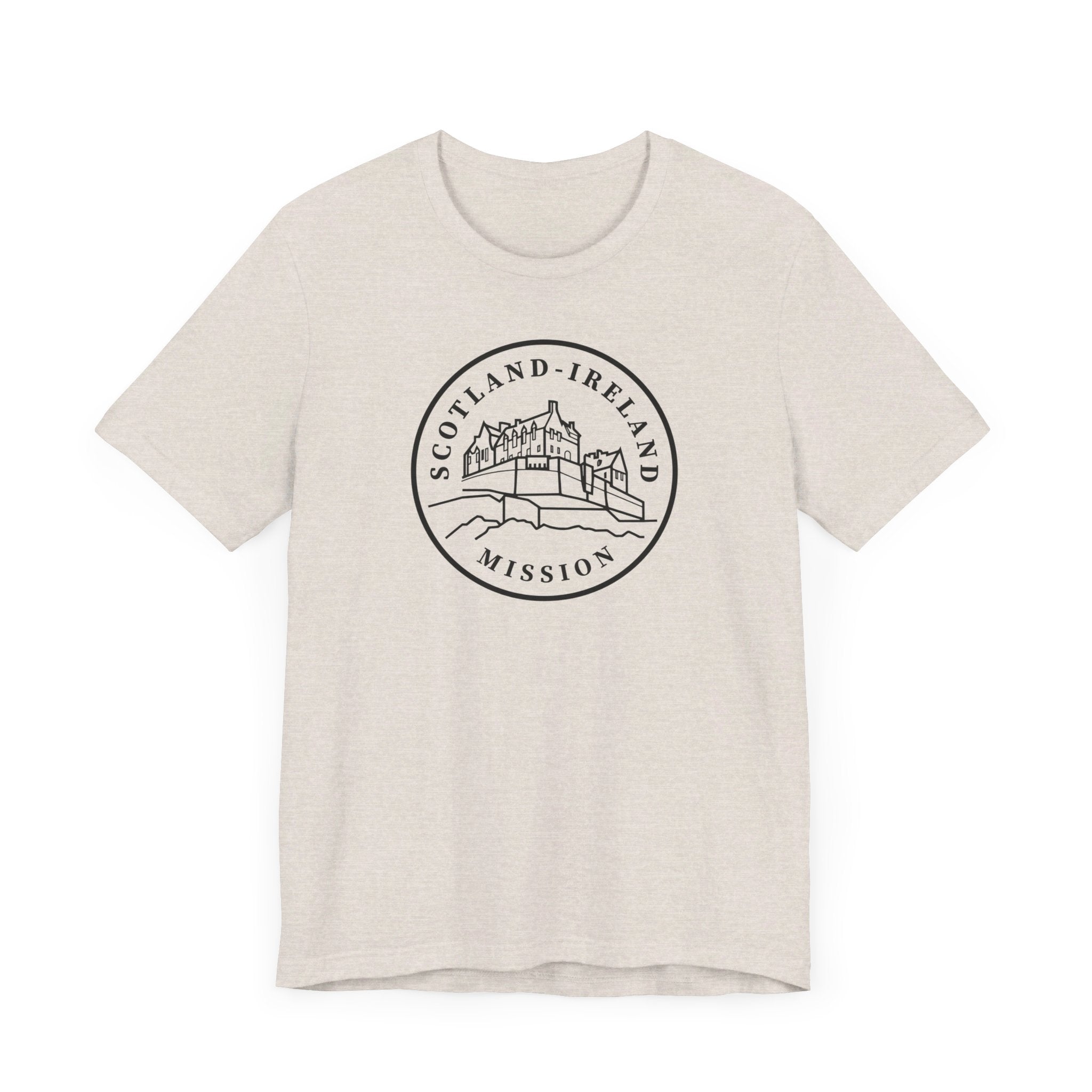 Scotland Ireland Mission Circular Monochrome Logo T-Shirt - Latter-Day Saint LDS Missionary Gift - Book of Mormon