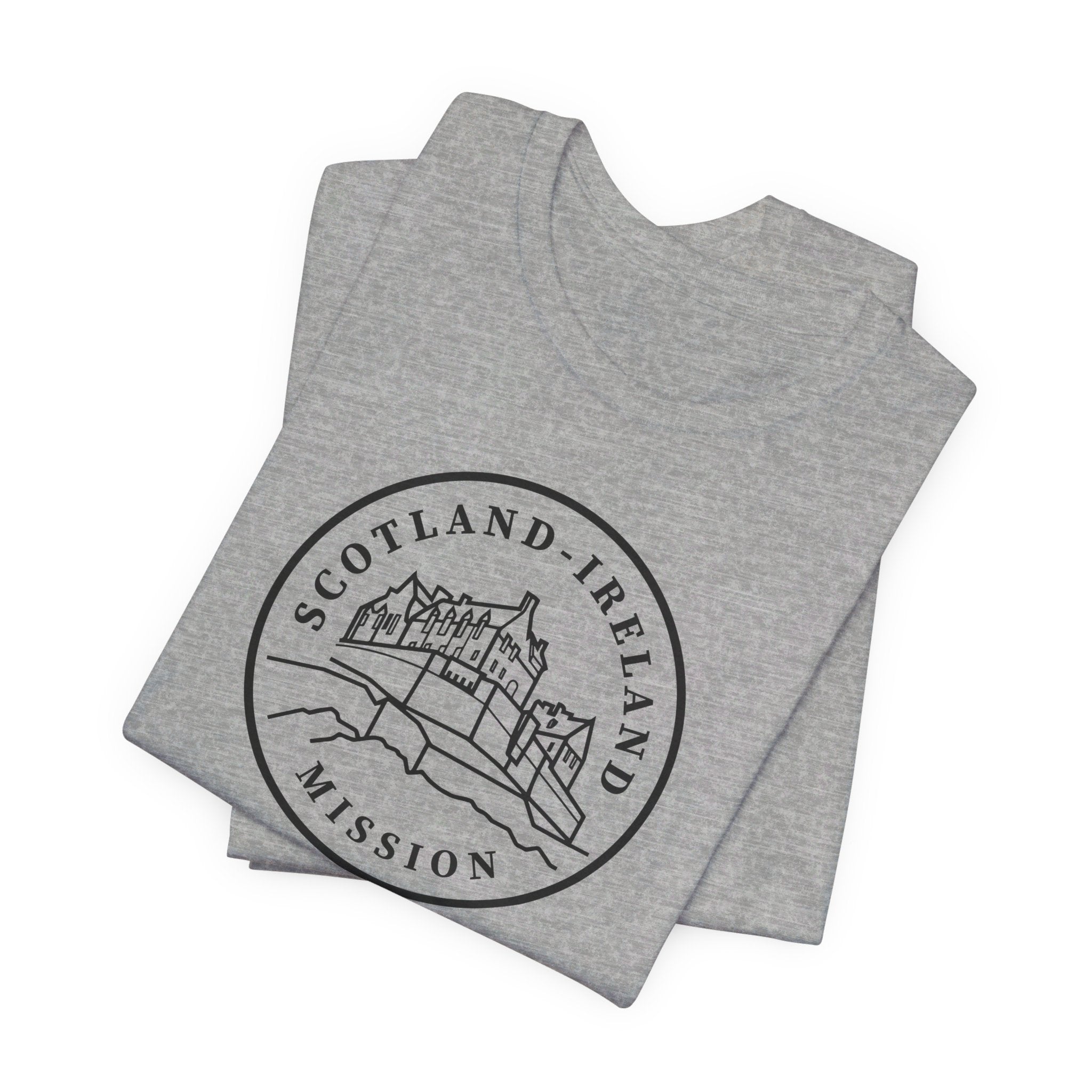 Scotland Ireland Mission Circular Monochrome Logo T-Shirt - Latter-Day Saint LDS Missionary Gift - Book of Mormon