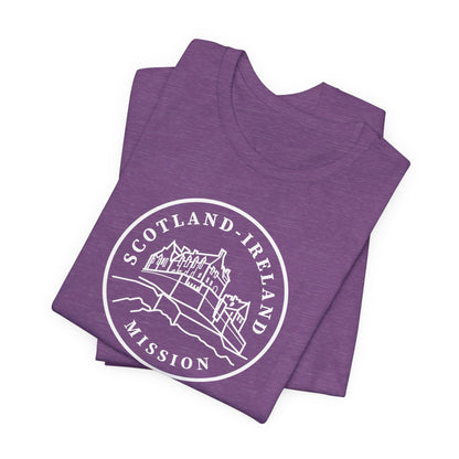 Scotland Ireland Mission Circular Monochrome Logo T-Shirt - Latter-Day Saint LDS Missionary Gift - Book of Mormon