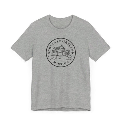 Scotland Ireland Mission Circular Monochrome Logo T-Shirt - Latter-Day Saint LDS Missionary Gift - Book of Mormon