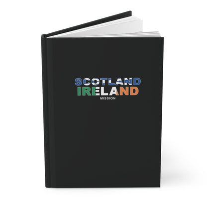 Scotland Ireland Mission Flag Title Black Hardcover Journal Matte - Latter-Day Saint LDS Missionary Gift - Book of Mormon