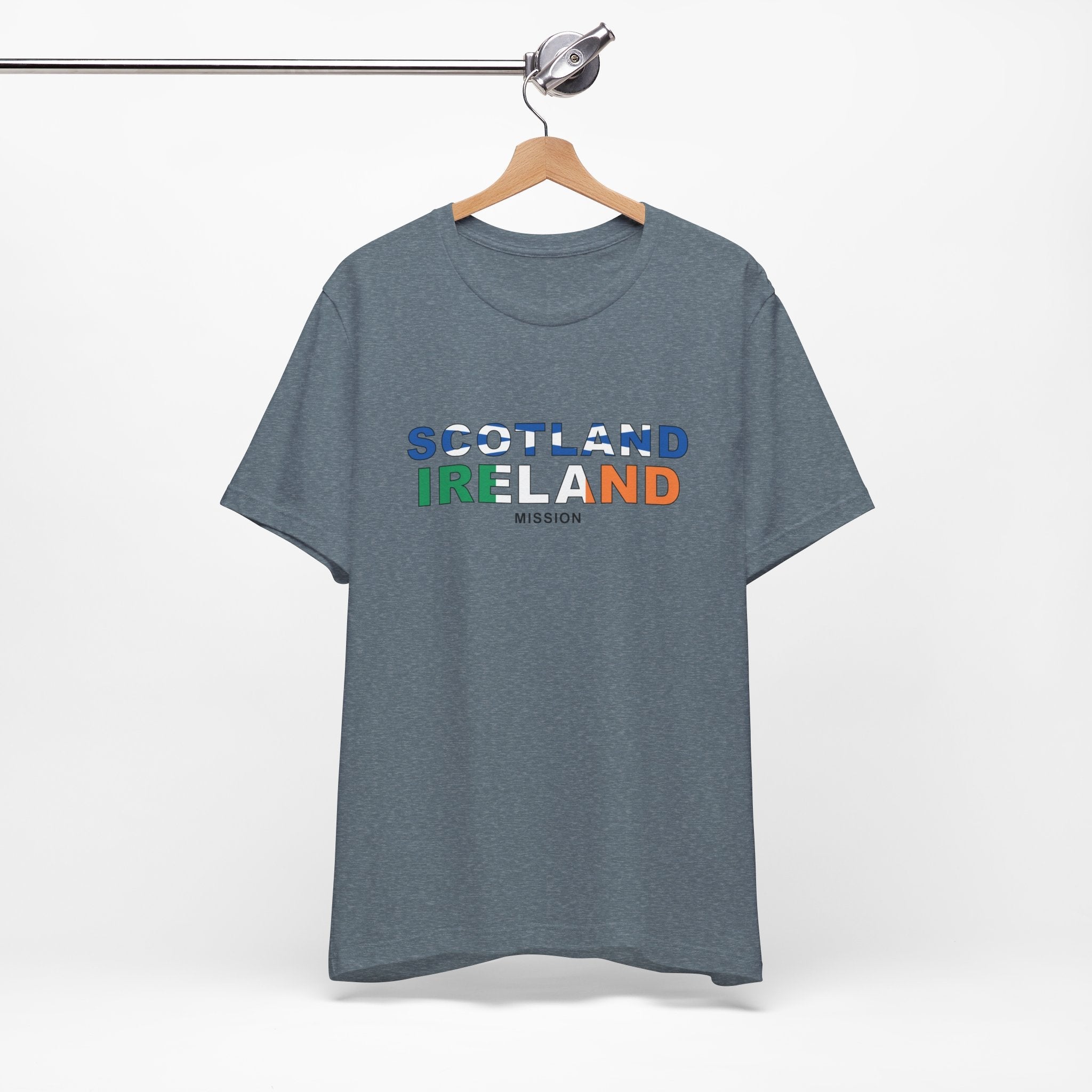 Scotland Ireland Mission Flag Title T-shirt - Latter-Day Saint LDS Missionary Gift - Book of Mormon