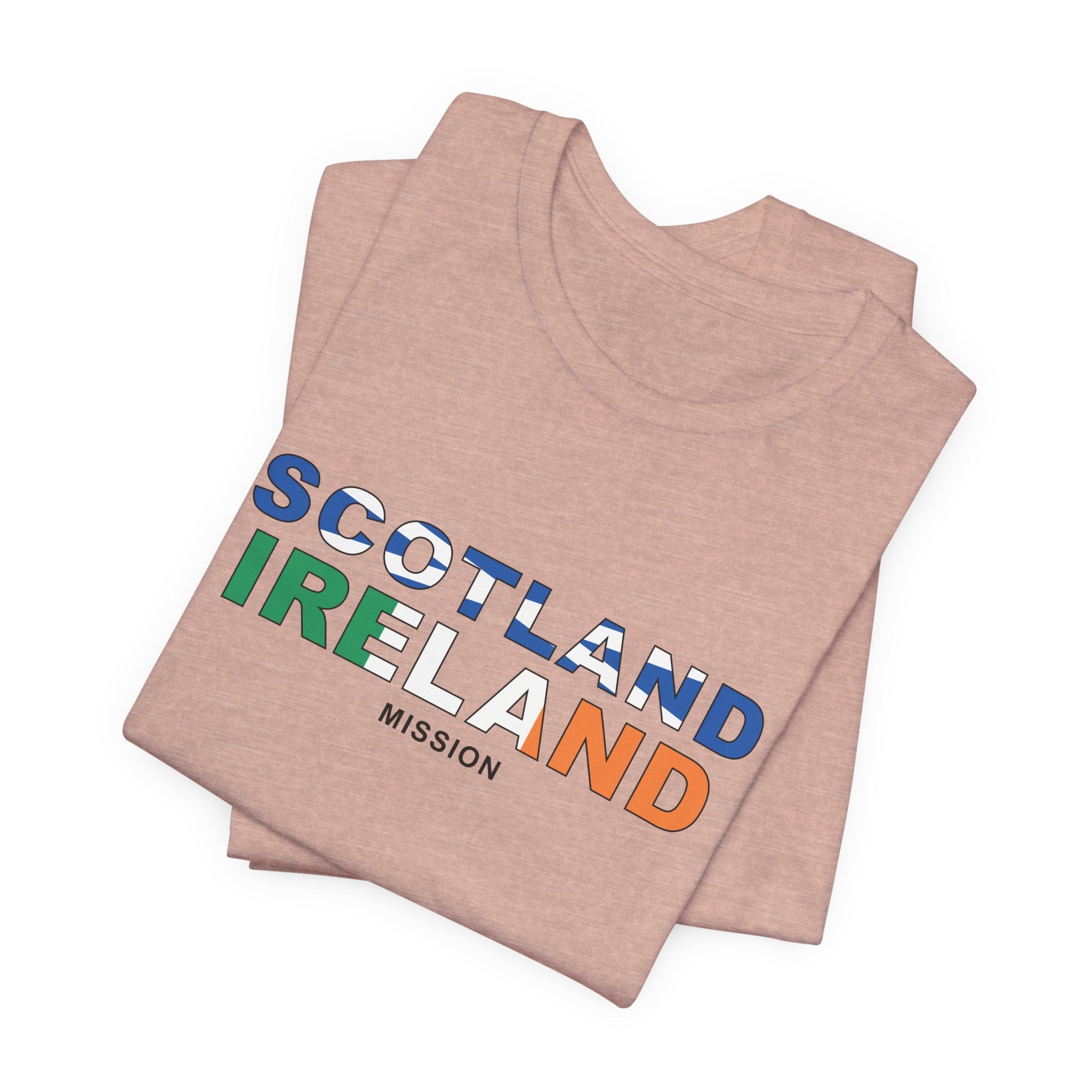 Scotland Ireland Mission Flag Title T-shirt - Latter-Day Saint LDS Missionary Gift - Book of Mormon