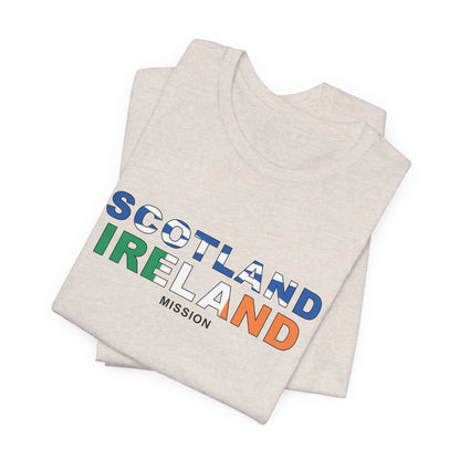 Scotland Ireland Mission Flag Title T-shirt - Latter-Day Saint LDS Missionary Gift - Book of Mormon