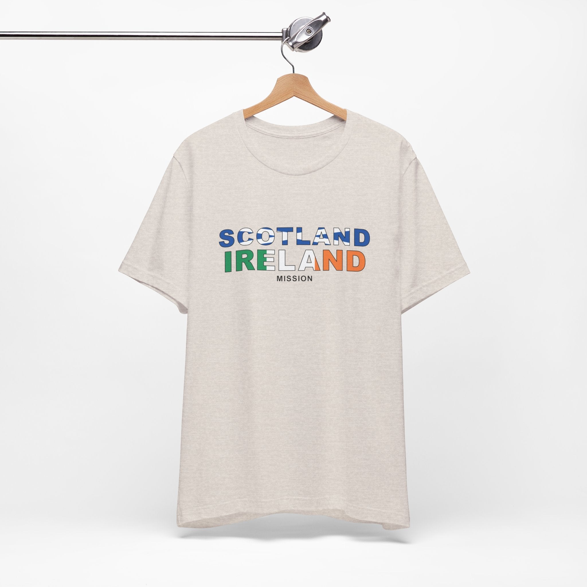 Scotland Ireland Mission Flag Title T-shirt - Latter-Day Saint LDS Missionary Gift - Book of Mormon