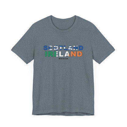 Scotland Ireland Mission Flag Title T-shirt - Latter-Day Saint LDS Missionary Gift - Book of Mormon