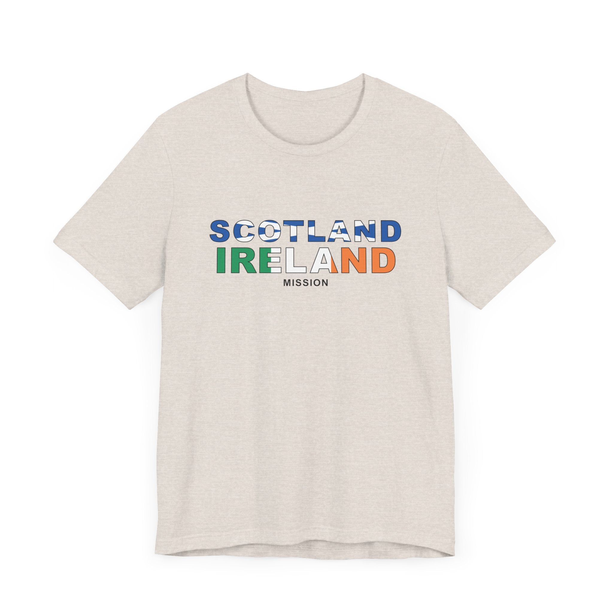 Scotland Ireland Mission Flag Title T-shirt - Latter-Day Saint LDS Missionary Gift - Book of Mormon