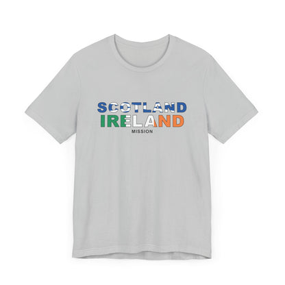 Scotland Ireland Mission Flag Title T-shirt - Latter-Day Saint LDS Missionary Gift - Book of Mormon