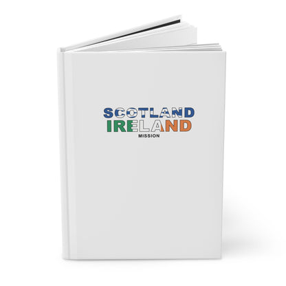 Scotland Ireland Mission Flag Title White Hardcover Journal Matte - Latter-Day Saint LDS Missionary Gift - Book of Mormon