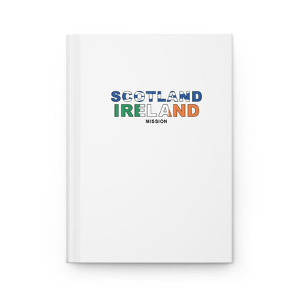 Scotland Ireland Mission Flag Title White Hardcover Journal Matte - Latter-Day Saint LDS Missionary Gift - Book of Mormon