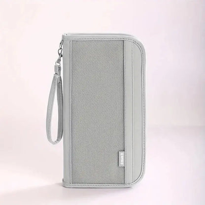 Boarding Passport Ticket Organizer - Secure passport wallet with multiple card slots and quick scan ID, RFID blocking-tan
