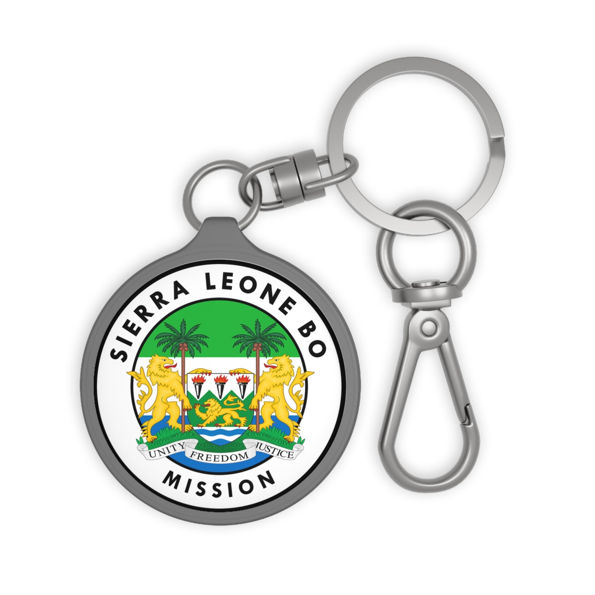 Sierra Leone Bo Mission Circle Flag Key Tag - Latter-Day Saint LDS Missionary Gift - Book of Mormon