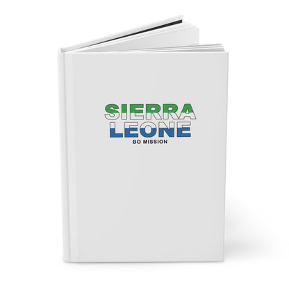 Sierra Leone Bo Mission Flag Title White Hardcover Journal Matte - Latter-Day Saint LDS Missionary Gift - Book of Mormon