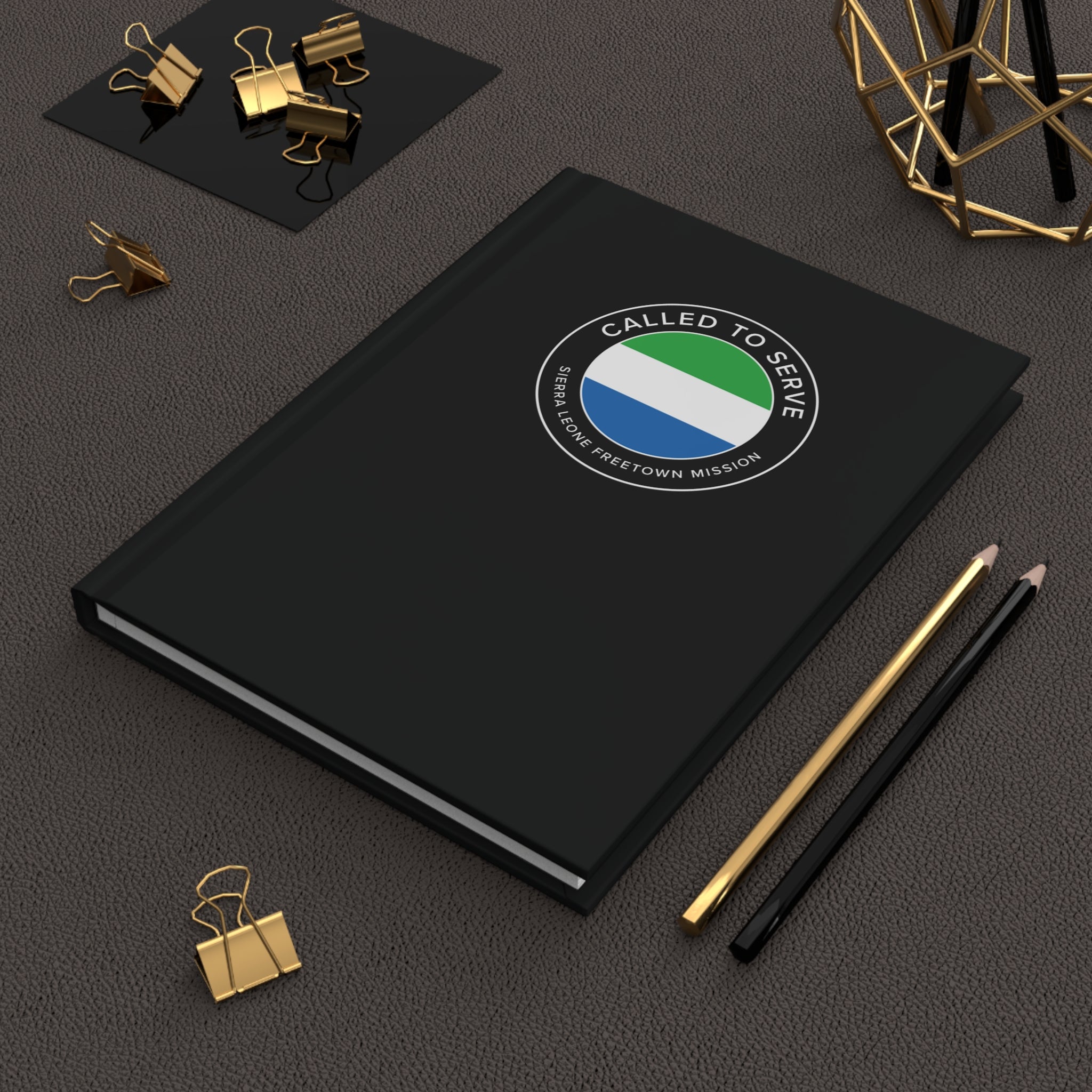 Sierra Leone Freetown Mission Circle Flag Called to Serve Black Hardcover Journal Matte - Latter-Day Saint LDS Missionary Gift - Book of Mormon