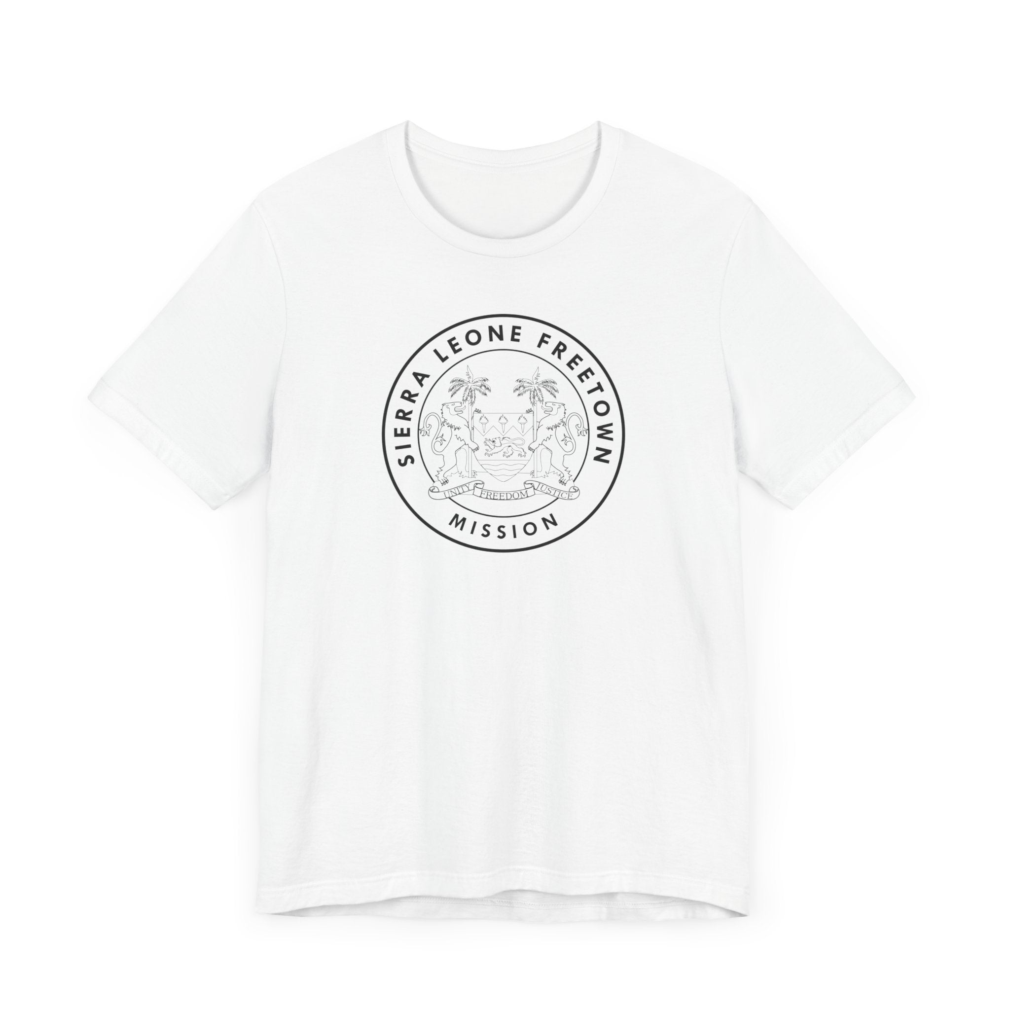Sierra Leone Freetown Mission Circular Monochrome Logo T-Shirt - Latter-Day Saint LDS Missionary Gift - Book of Mormon