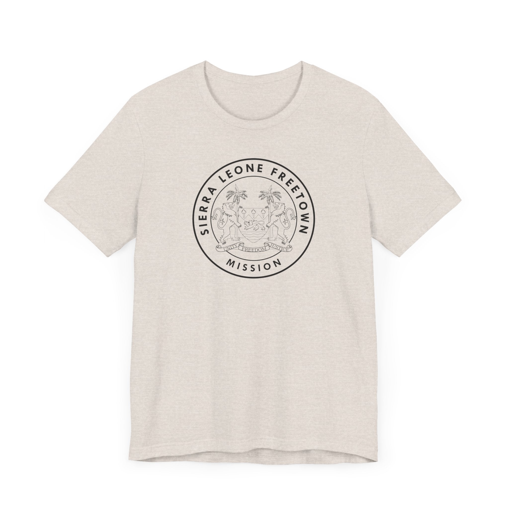 Sierra Leone Freetown Mission Circular Monochrome Logo T-Shirt - Latter-Day Saint LDS Missionary Gift - Book of Mormon