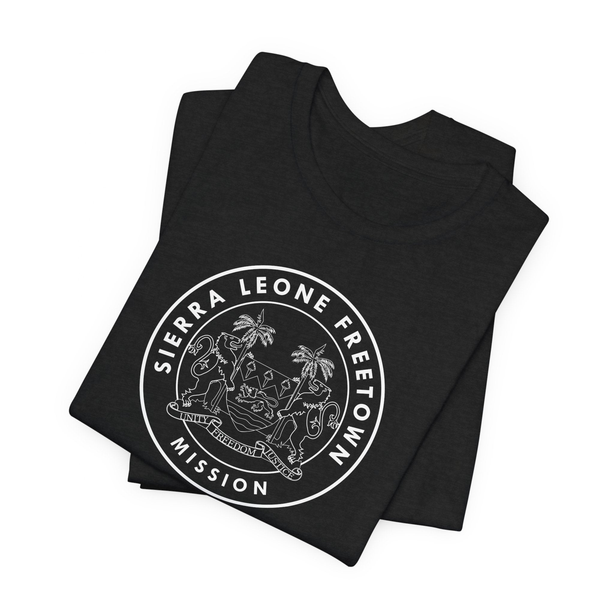 Sierra Leone Freetown Mission Circular Monochrome Logo T-Shirt - Latter-Day Saint LDS Missionary Gift - Book of Mormon