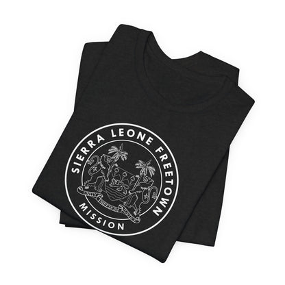 Sierra Leone Freetown Mission Circular Monochrome Logo T-Shirt - Latter-Day Saint LDS Missionary Gift - Book of Mormon