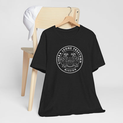 Sierra Leone Freetown Mission Circular Monochrome Logo T-Shirt - Latter-Day Saint LDS Missionary Gift - Book of Mormon
