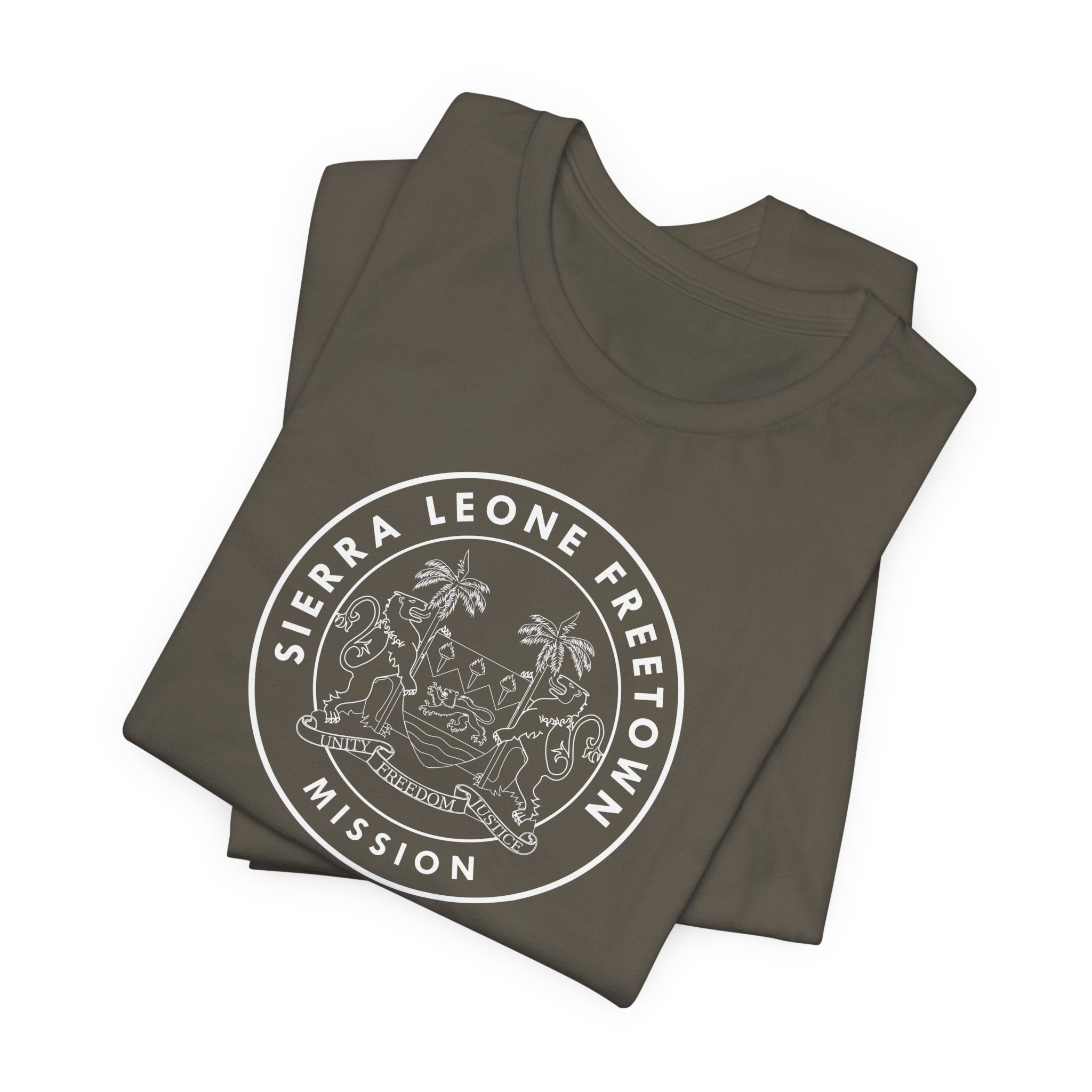 Sierra Leone Freetown Mission Circular Monochrome Logo T-Shirt - Latter-Day Saint LDS Missionary Gift - Book of Mormon