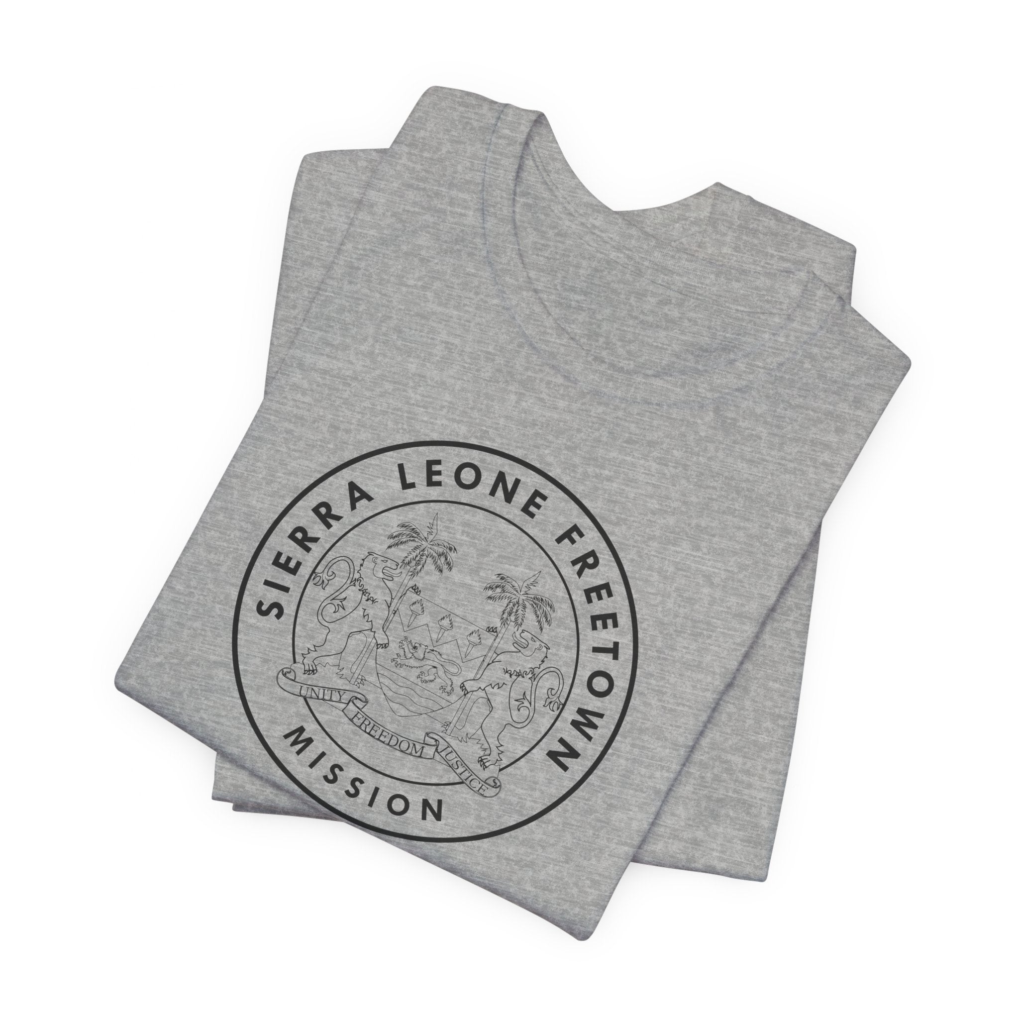 Sierra Leone Freetown Mission Circular Monochrome Logo T-Shirt - Latter-Day Saint LDS Missionary Gift - Book of Mormon