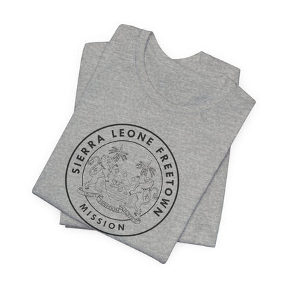Sierra Leone Freetown Mission Circular Monochrome Logo T-Shirt - Latter-Day Saint LDS Missionary Gift - Book of Mormon