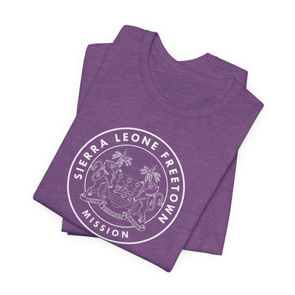Sierra Leone Freetown Mission Circular Monochrome Logo T-Shirt - Latter-Day Saint LDS Missionary Gift - Book of Mormon