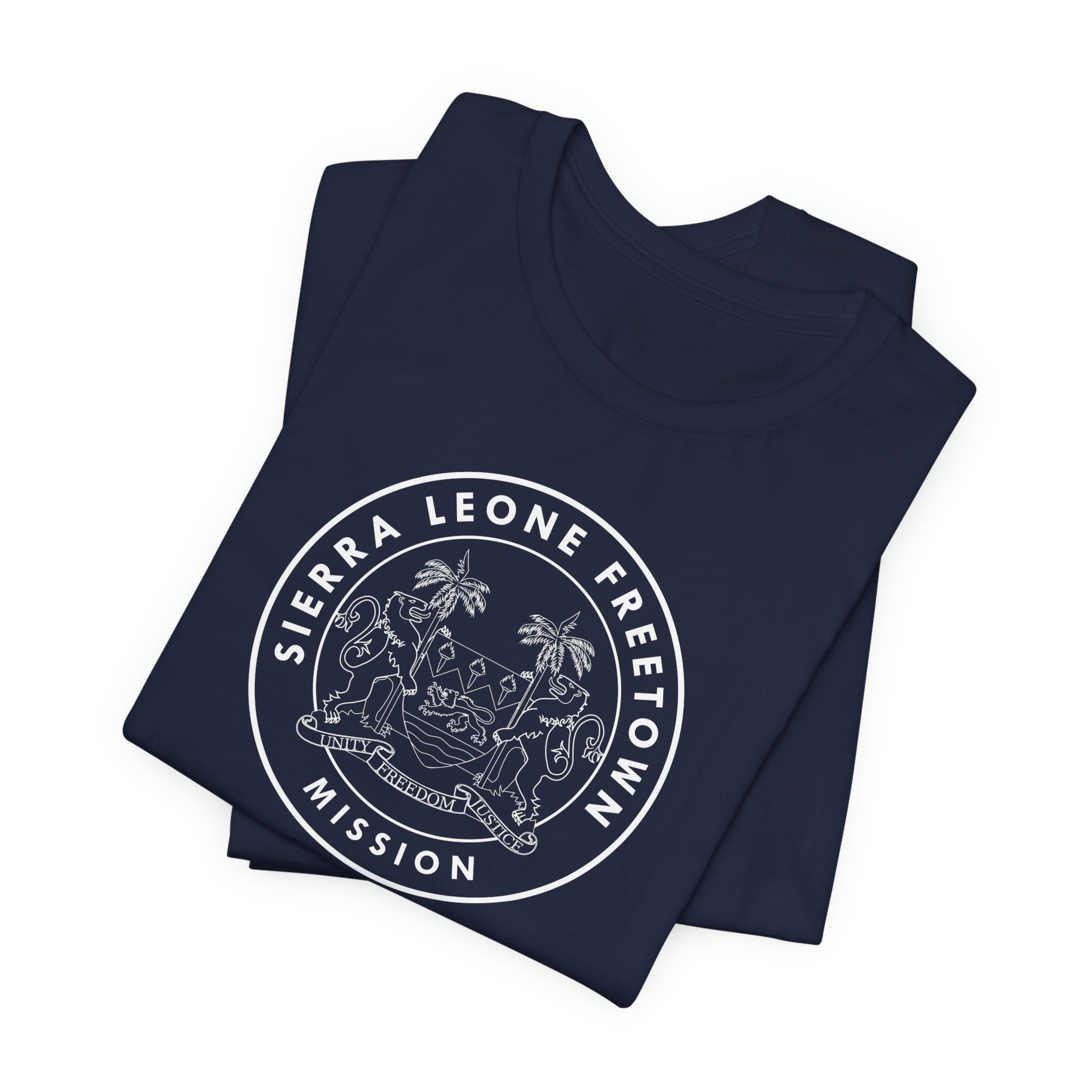 Sierra Leone Freetown Mission Circular Monochrome Logo T-Shirt - Latter-Day Saint LDS Missionary Gift - Book of Mormon