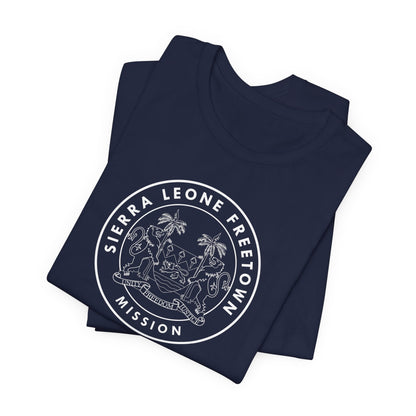 Sierra Leone Freetown Mission Circular Monochrome Logo T-Shirt - Latter-Day Saint LDS Missionary Gift - Book of Mormon
