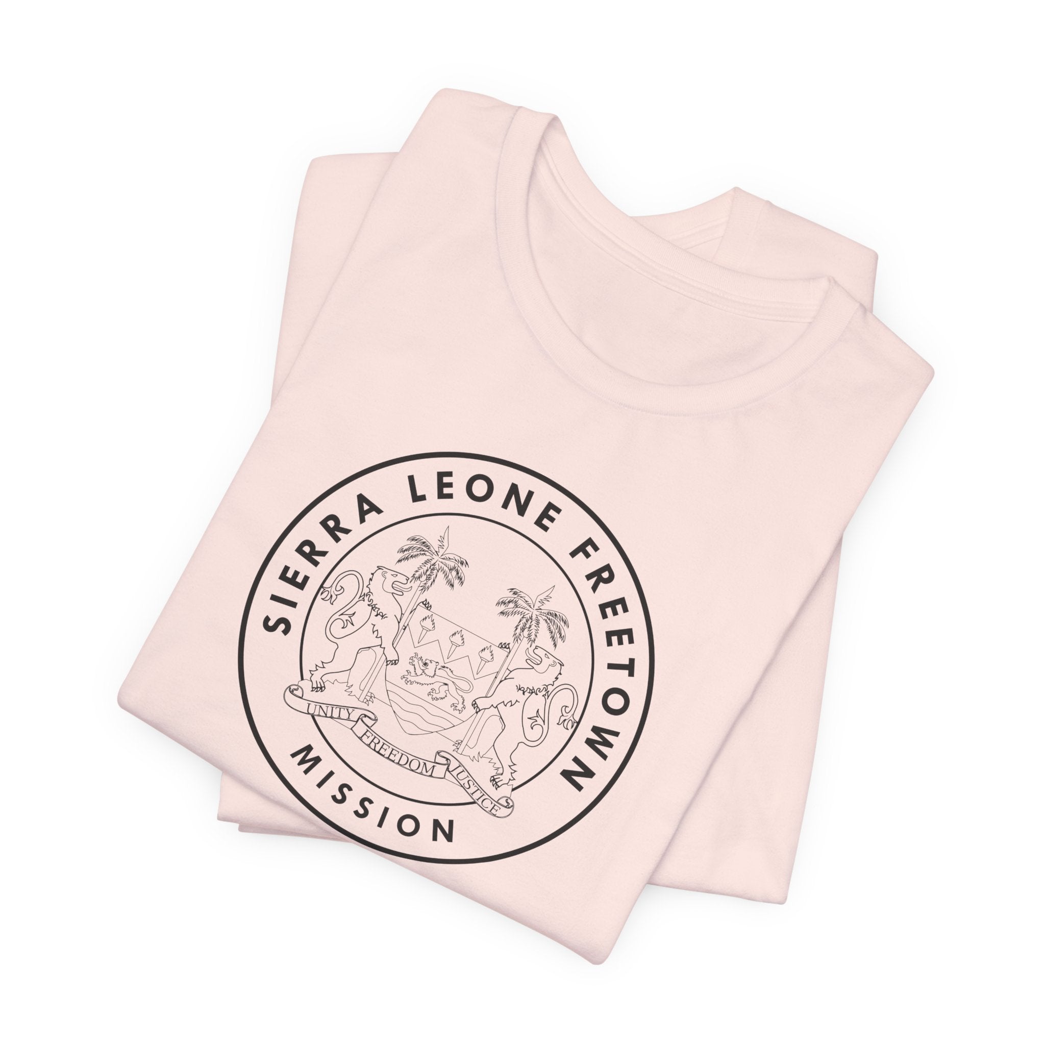 Sierra Leone Freetown Mission Circular Monochrome Logo T-Shirt - Latter-Day Saint LDS Missionary Gift - Book of Mormon