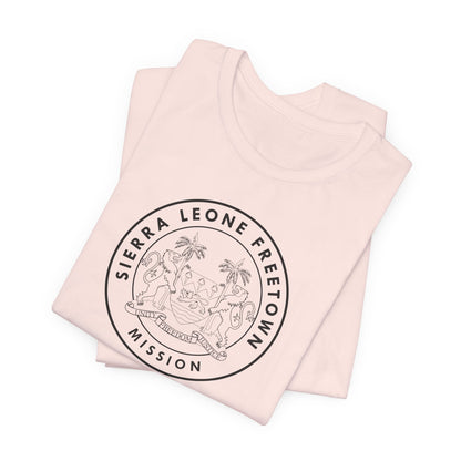 Sierra Leone Freetown Mission Circular Monochrome Logo T-Shirt - Latter-Day Saint LDS Missionary Gift - Book of Mormon