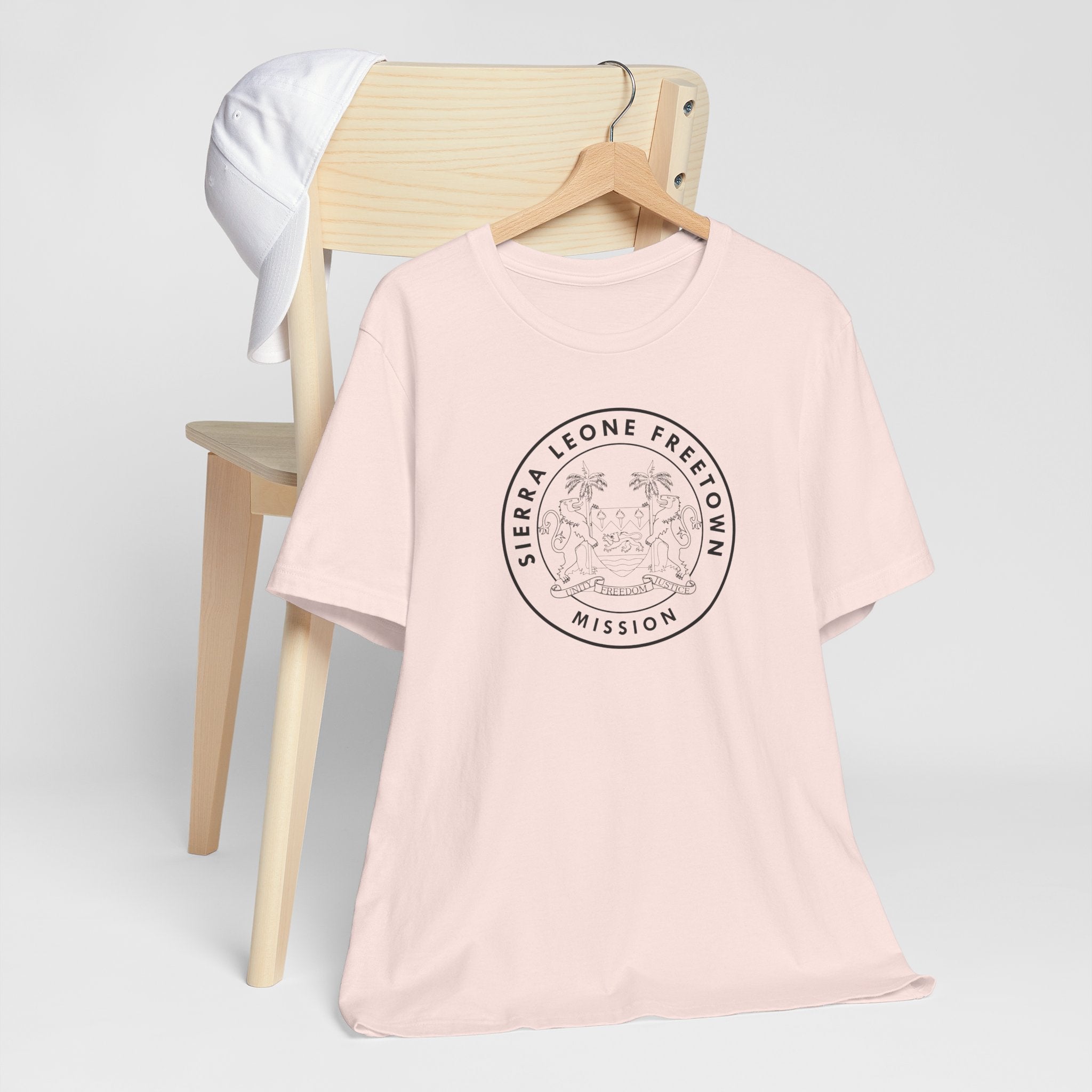 Sierra Leone Freetown Mission Circular Monochrome Logo T-Shirt - Latter-Day Saint LDS Missionary Gift - Book of Mormon