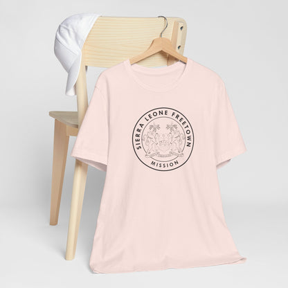 Sierra Leone Freetown Mission Circular Monochrome Logo T-Shirt - Latter-Day Saint LDS Missionary Gift - Book of Mormon