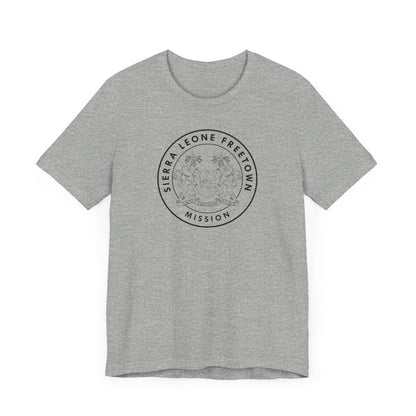 Sierra Leone Freetown Mission Circular Monochrome Logo T-Shirt - Latter-Day Saint LDS Missionary Gift - Book of Mormon