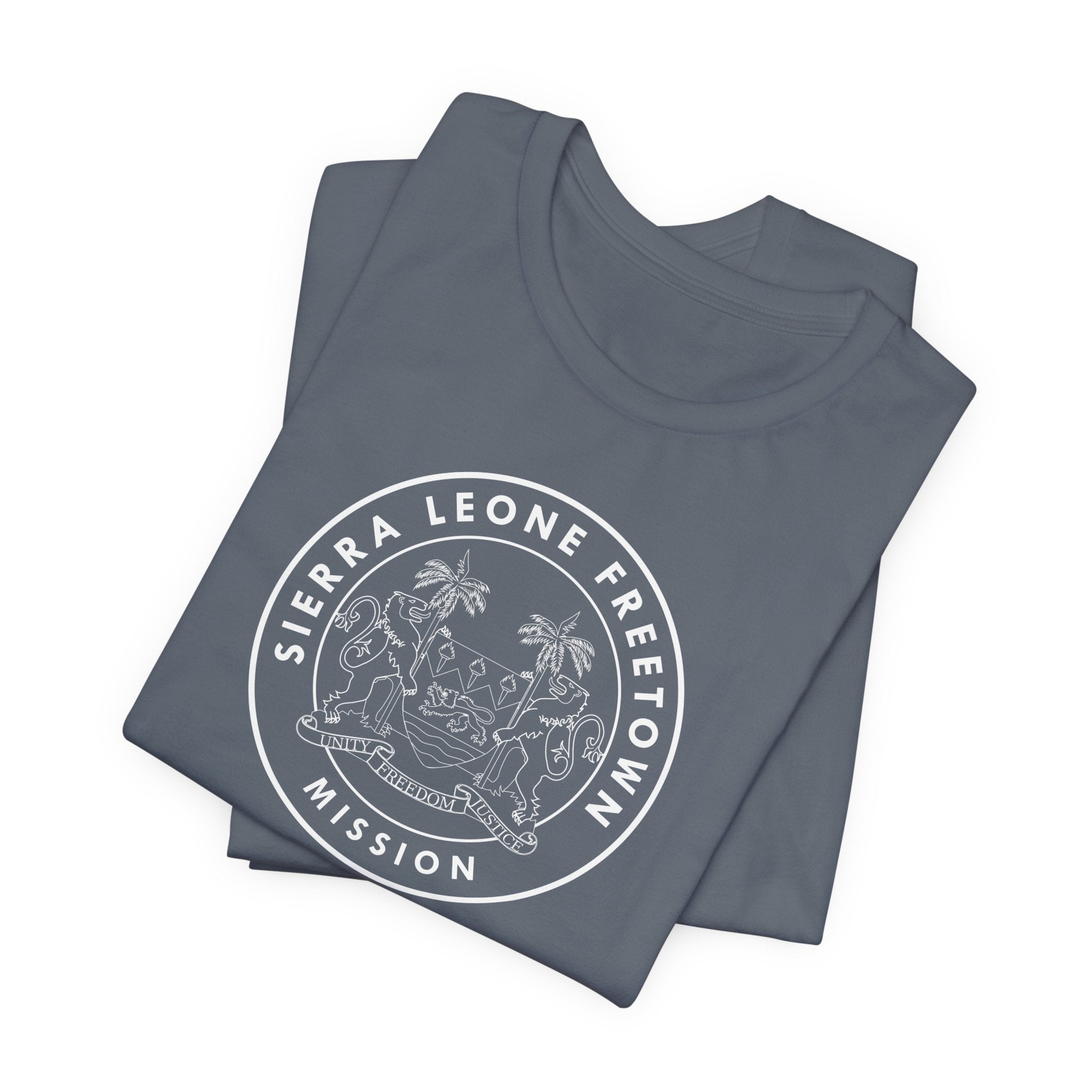 Sierra Leone Freetown Mission Circular Monochrome Logo T-Shirt - Latter-Day Saint LDS Missionary Gift - Book of Mormon