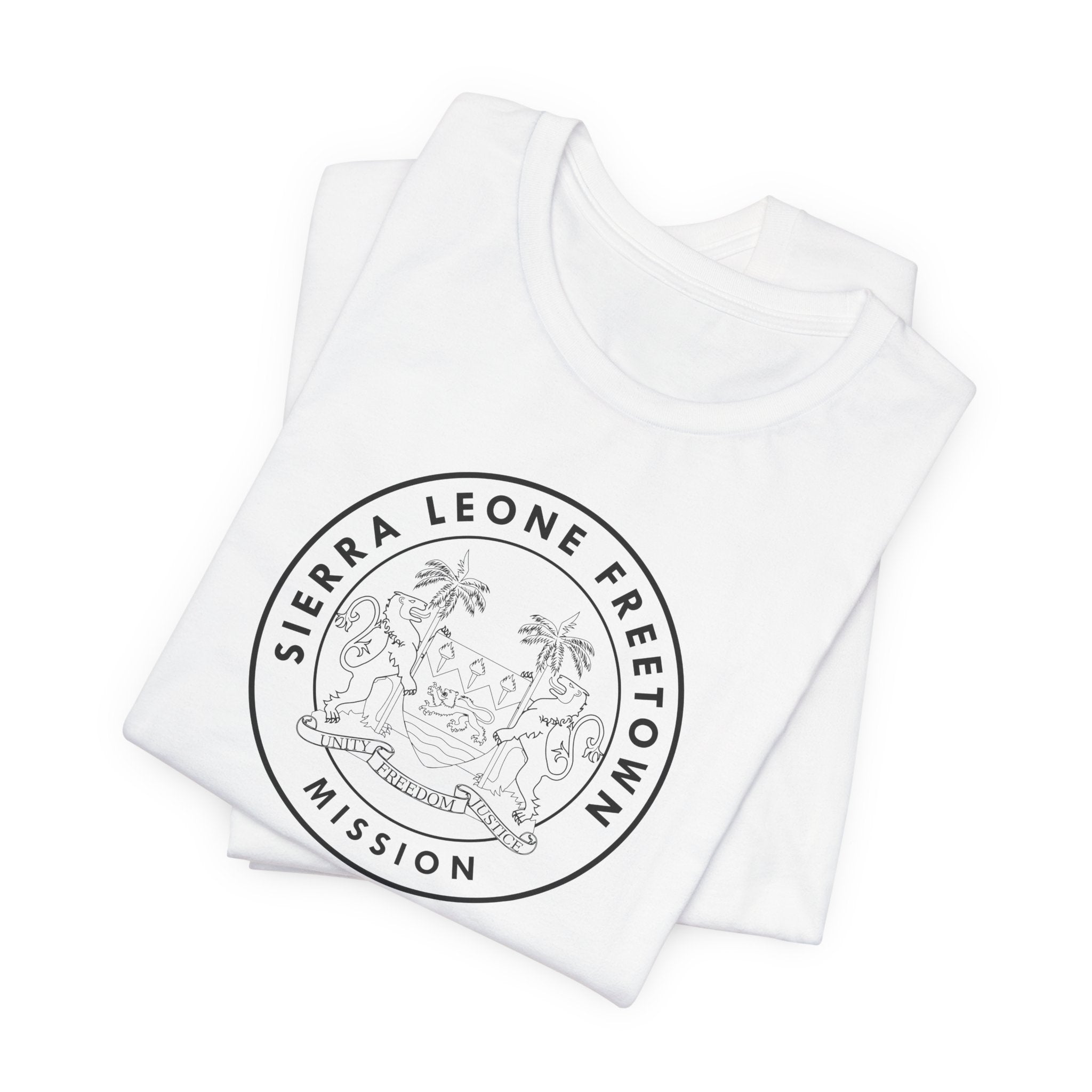Sierra Leone Freetown Mission Circular Monochrome Logo T-Shirt - Latter-Day Saint LDS Missionary Gift - Book of Mormon