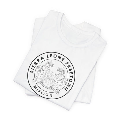 Sierra Leone Freetown Mission Circular Monochrome Logo T-Shirt - Latter-Day Saint LDS Missionary Gift - Book of Mormon