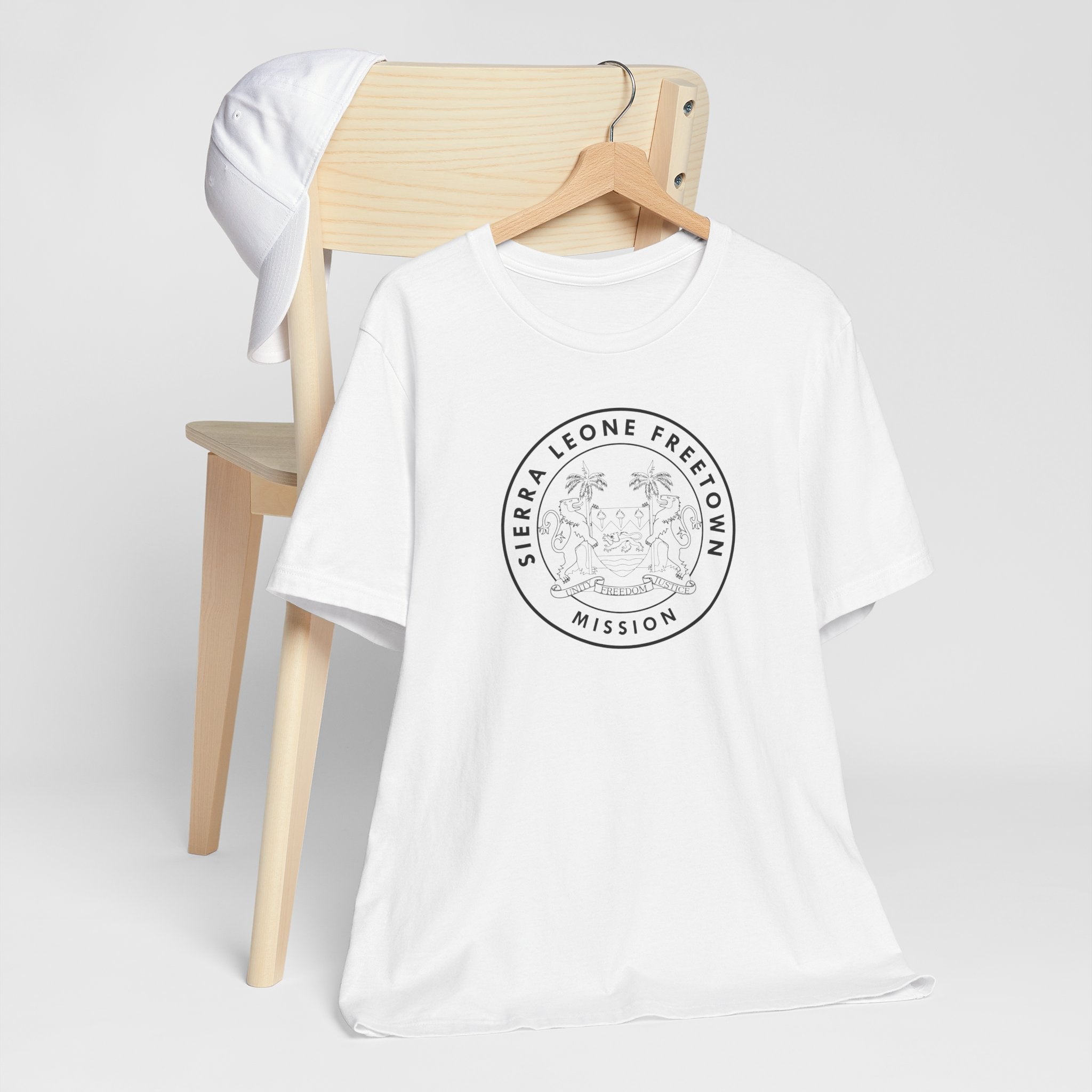 Sierra Leone Freetown Mission Circular Monochrome Logo T-Shirt - Latter-Day Saint LDS Missionary Gift - Book of Mormon
