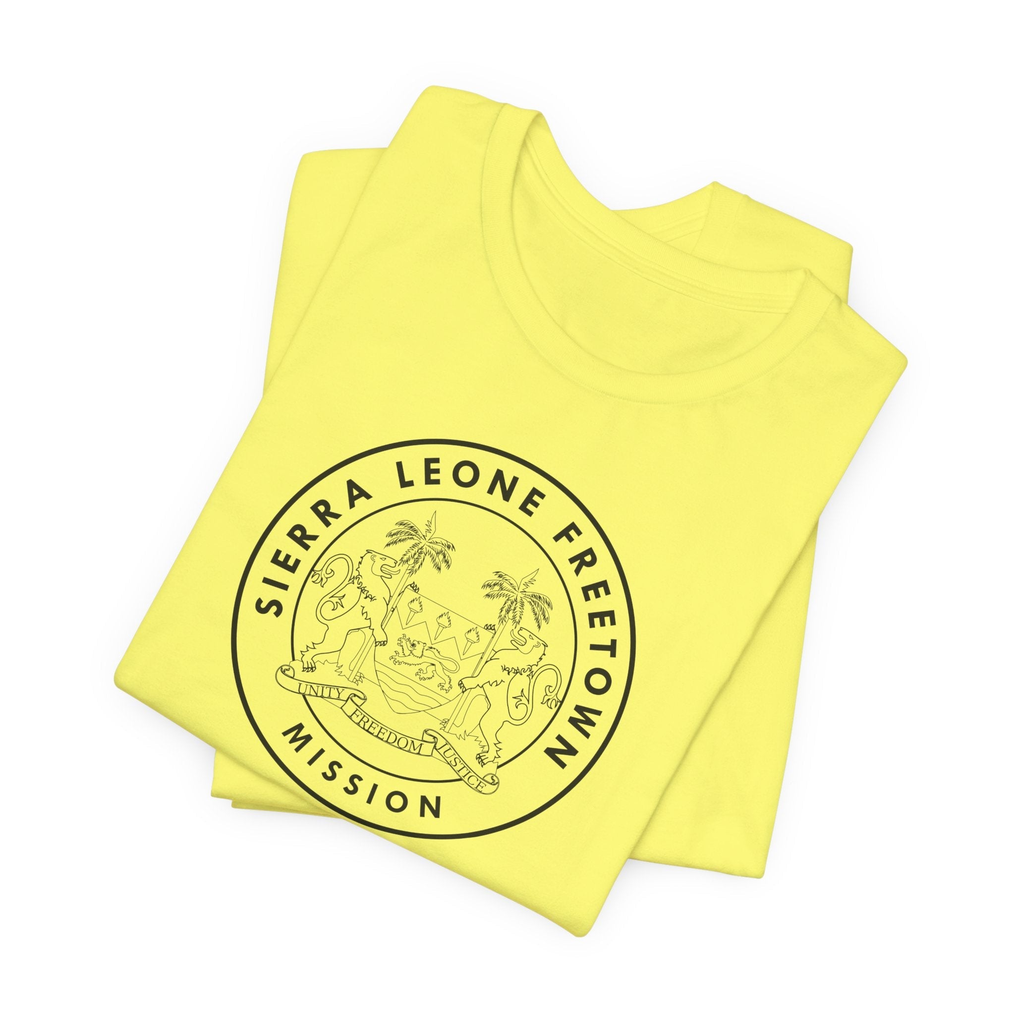 Sierra Leone Freetown Mission Circular Monochrome Logo T-Shirt - Latter-Day Saint LDS Missionary Gift - Book of Mormon