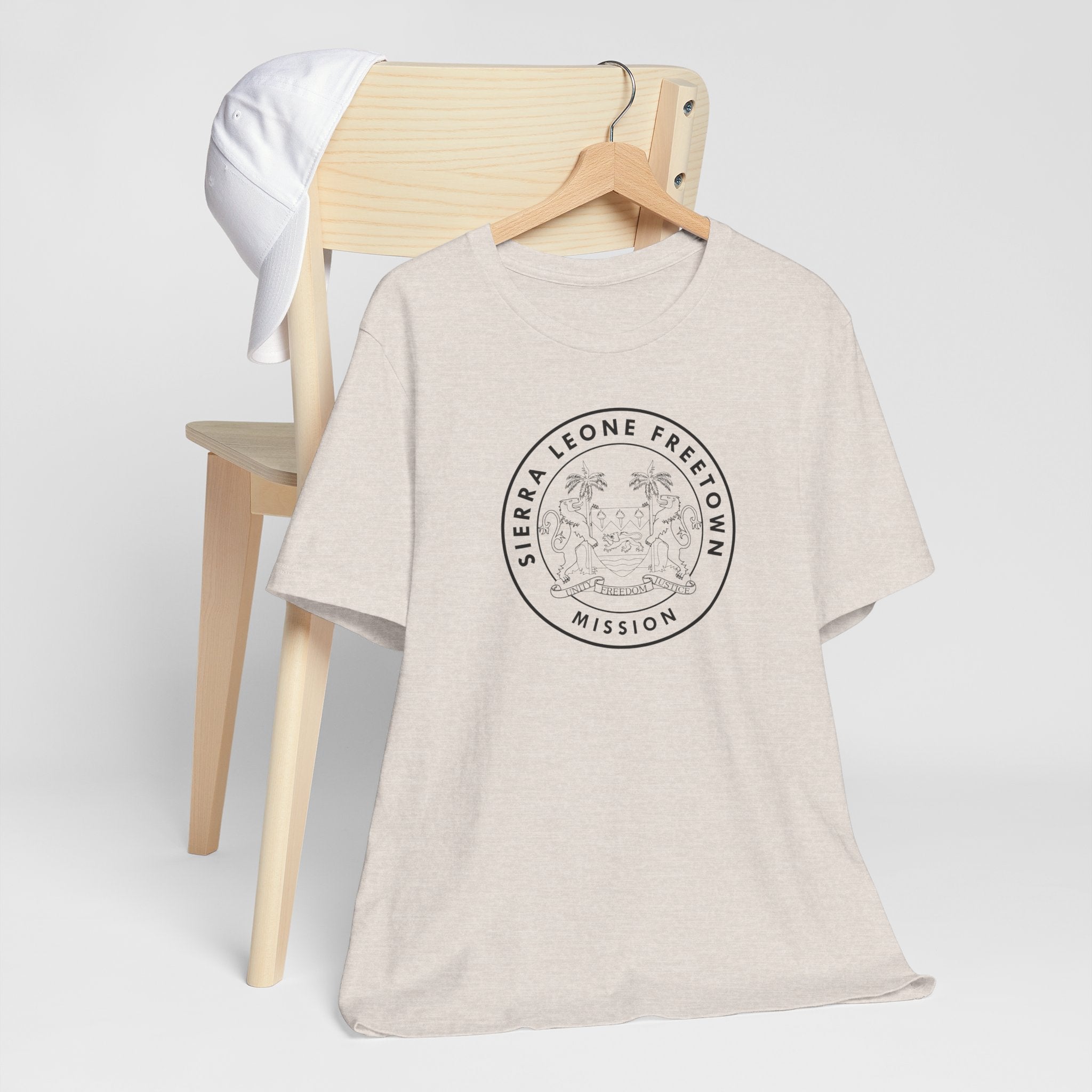 Sierra Leone Freetown Mission Circular Monochrome Logo T-Shirt - Latter-Day Saint LDS Missionary Gift - Book of Mormon