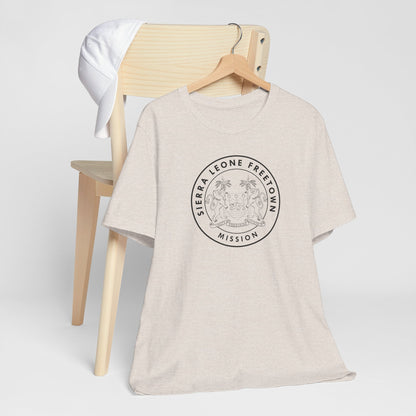 Sierra Leone Freetown Mission Circular Monochrome Logo T-Shirt - Latter-Day Saint LDS Missionary Gift - Book of Mormon