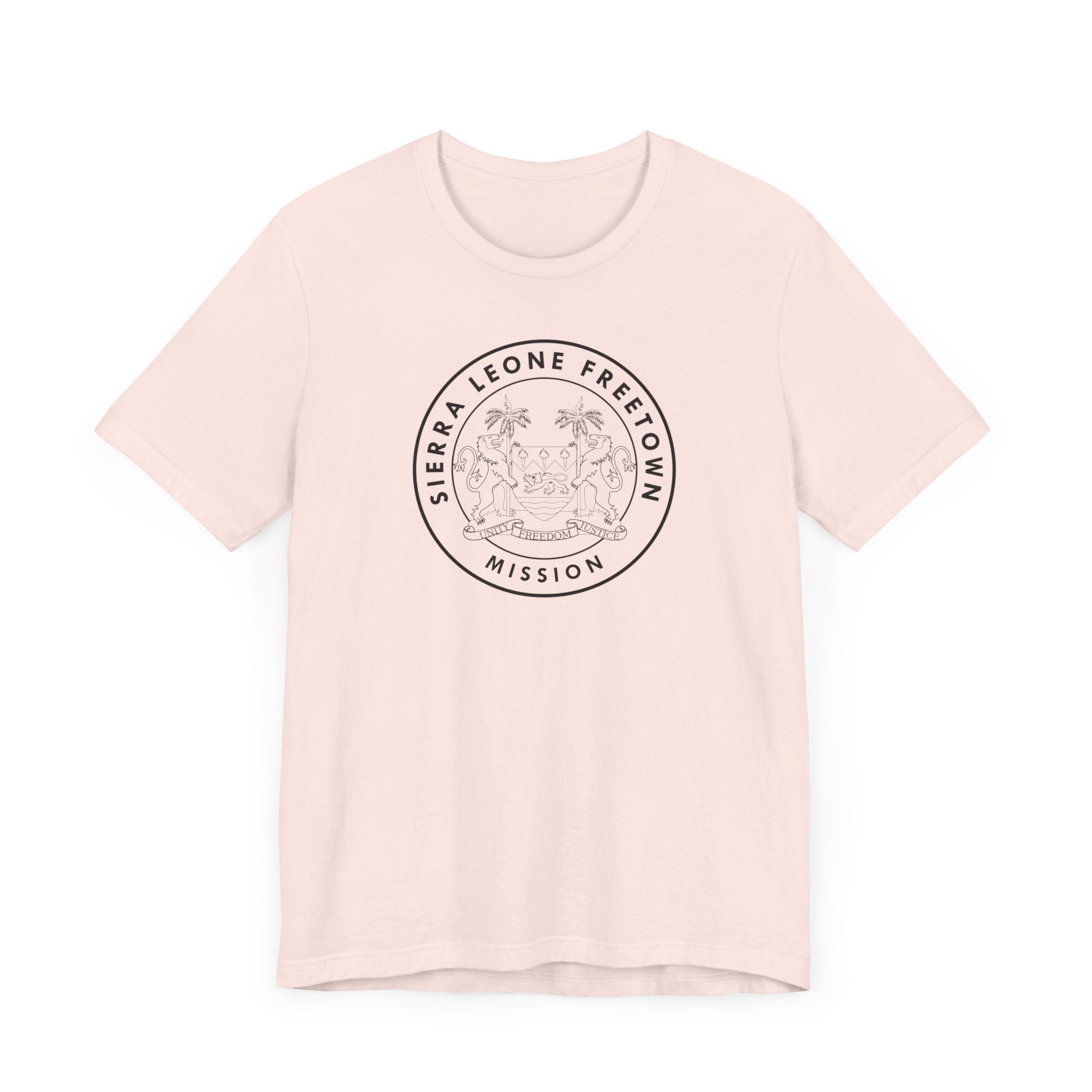 Sierra Leone Freetown Mission Circular Monochrome Logo T-Shirt - Latter-Day Saint LDS Missionary Gift - Book of Mormon