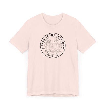 Sierra Leone Freetown Mission Circular Monochrome Logo T-Shirt - Latter-Day Saint LDS Missionary Gift - Book of Mormon
