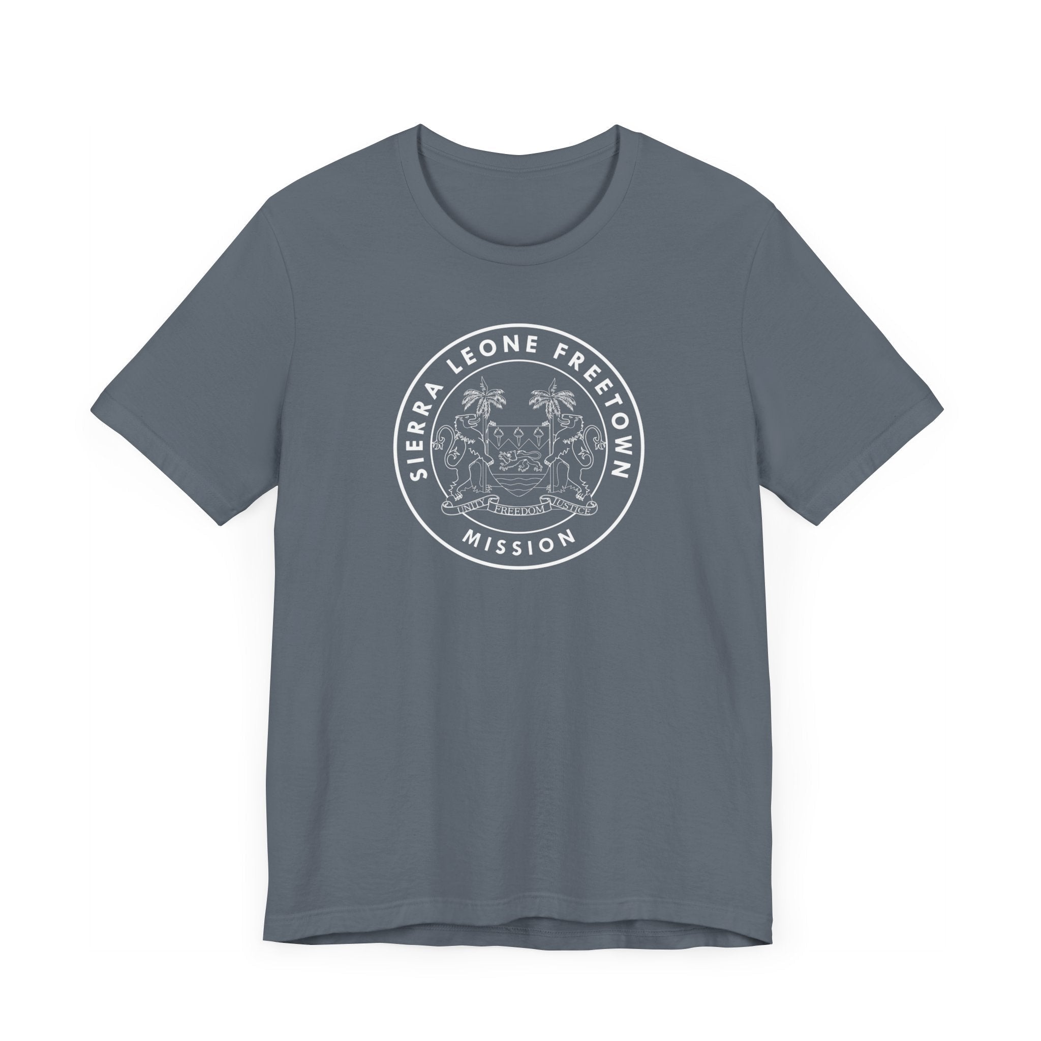 Sierra Leone Freetown Mission Circular Monochrome Logo T-Shirt - Latter-Day Saint LDS Missionary Gift - Book of Mormon